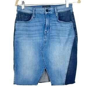 SANCTUARY Multi Wash Denim Skirt 6/28   Western Preppy Cowgirl Y2K